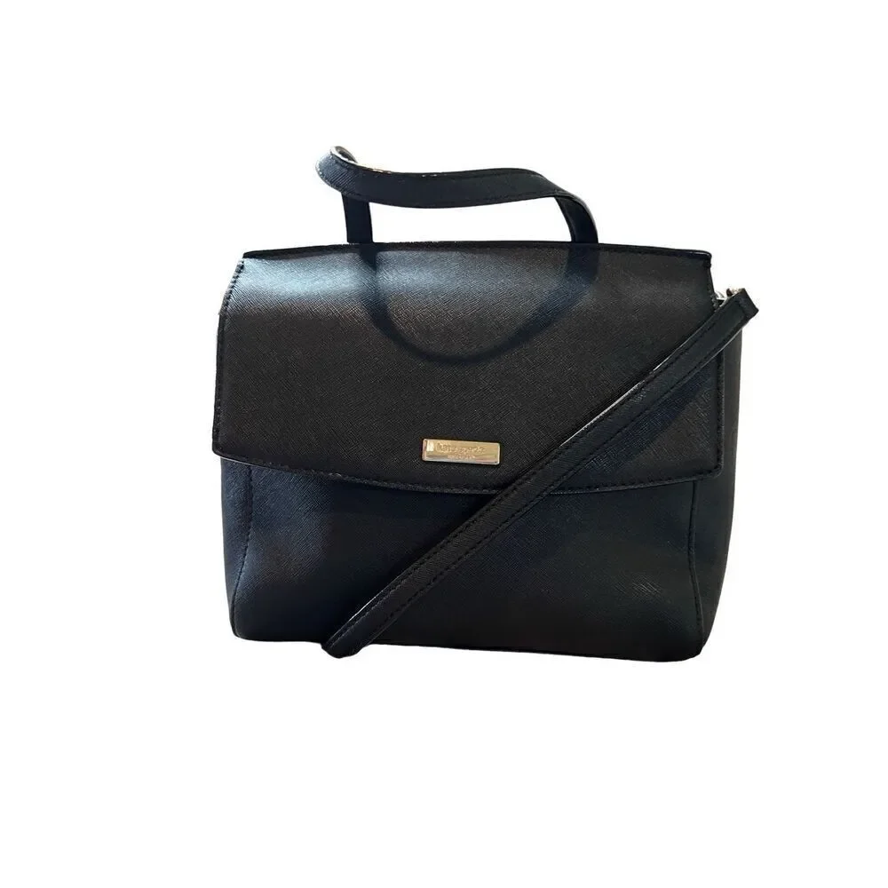 Kate Spade Laurel Way Elisanne Saffiano Leather Crossbody Handbag Black $359 COA